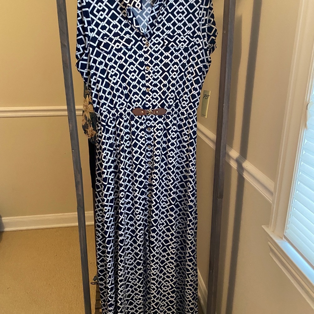 Women’s Short Sleeve Maxi Dress size Large navy